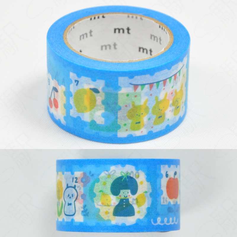 mt Masking Tape - 100th Anniversary at Yamagata Q1 [MT01K3396] - Mizutama Stamp Blue